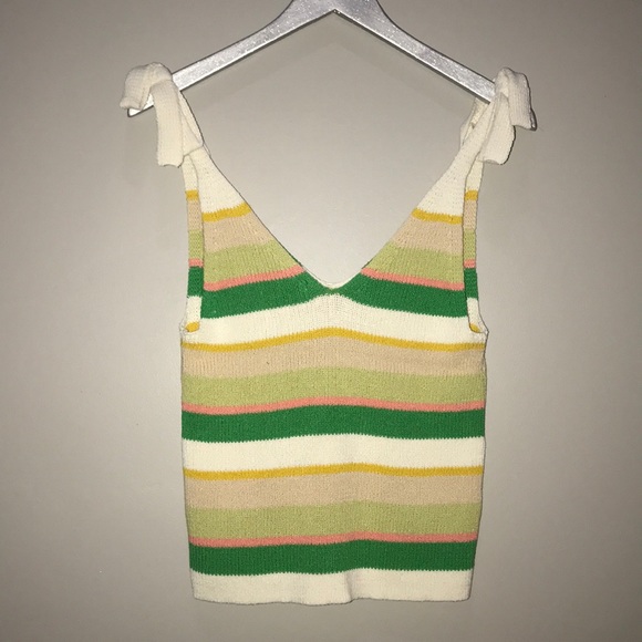 NWT BCBGMAXAZRIA Ribbed Bow Tie Tank - Picture 4 of 9